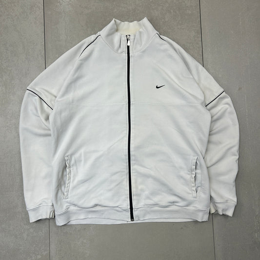 Vintage Nike White Tracksuit Track Shell Windbreaker Jacket - XL