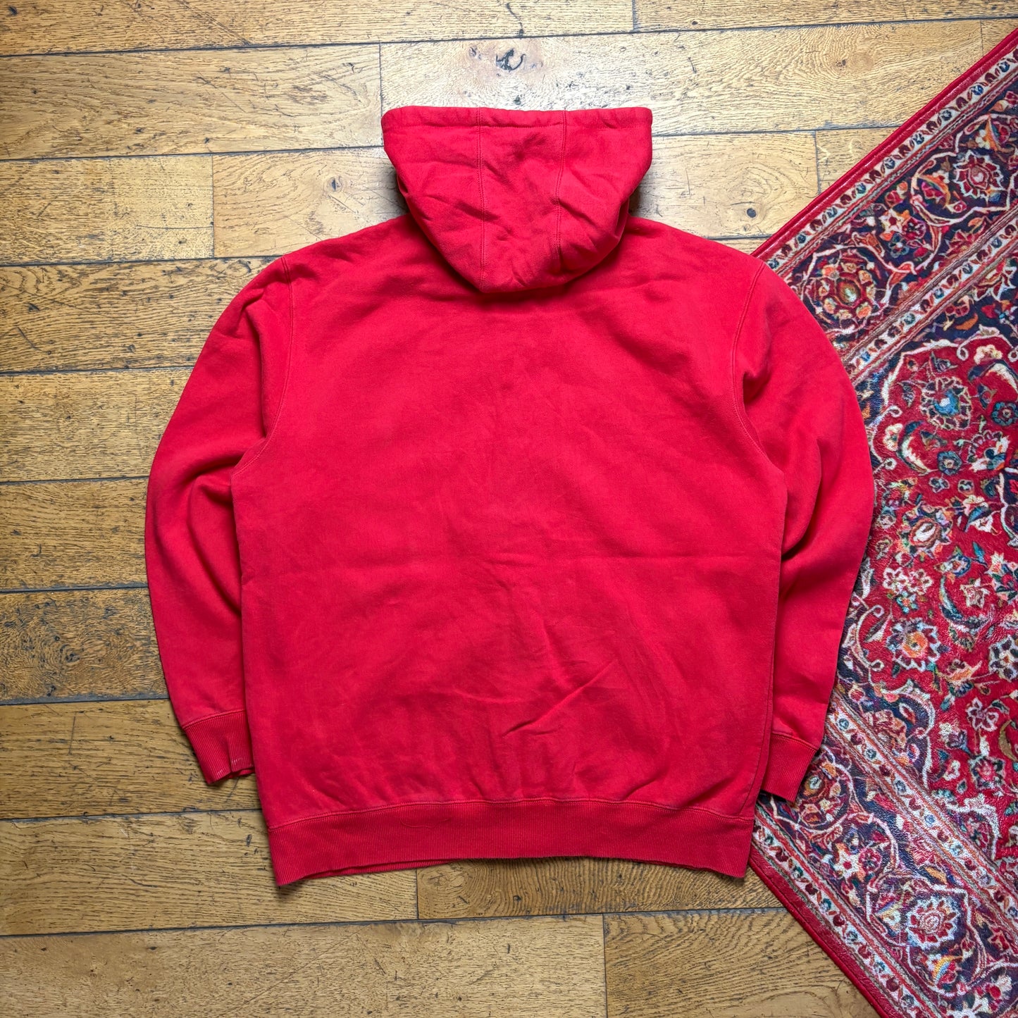 Vintage Oakley Red Embroidered Spellout Zip Hoodie Sweatshirt - XL
