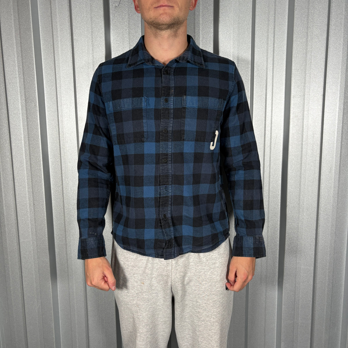 Oakley Blue Black Check Flannel Shirt - M