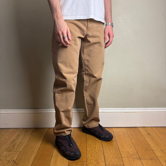 Vintage Dickies Workwear Brown Carpenter Baggy Trousers - 34R