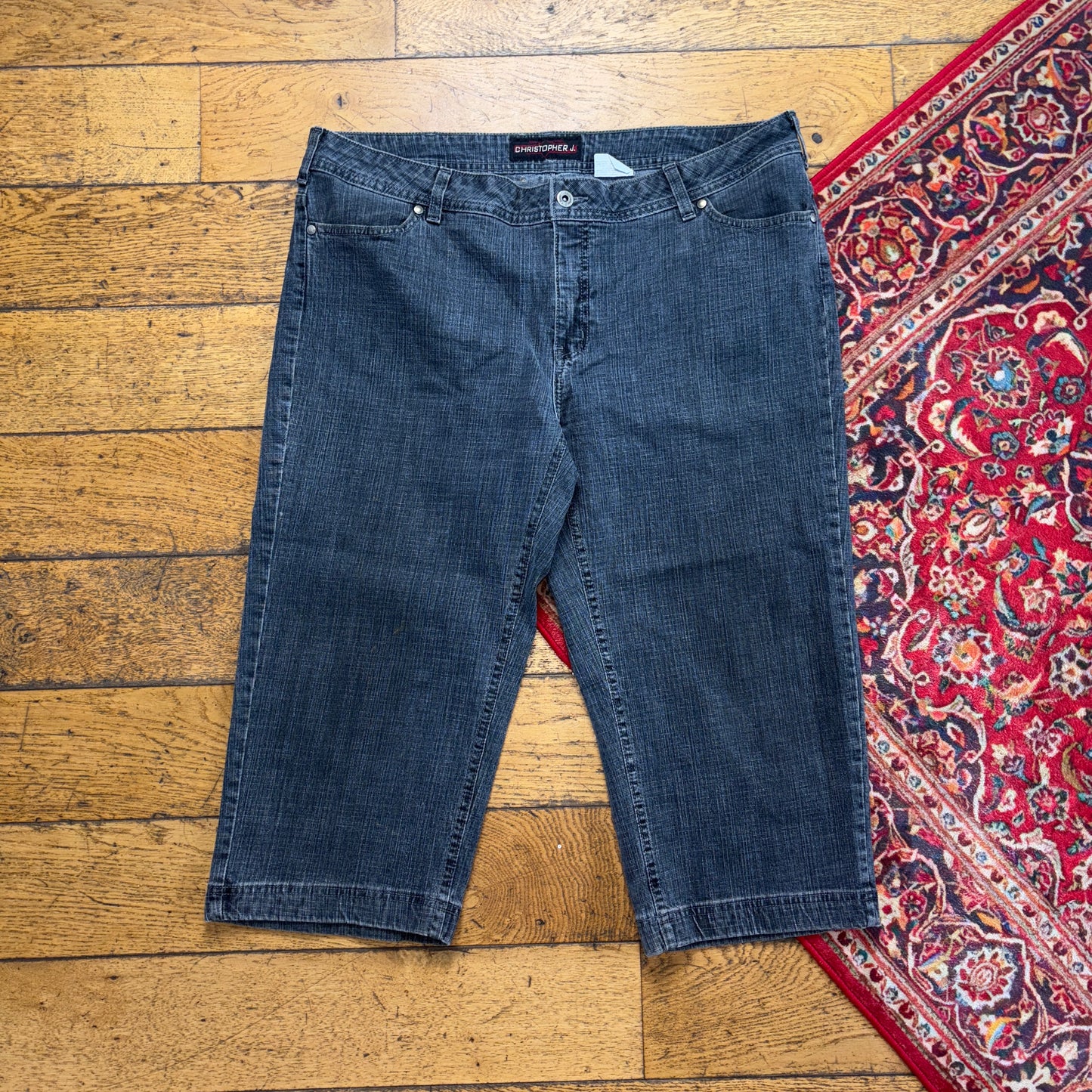 Vintage Grey Denim Shorts - 40