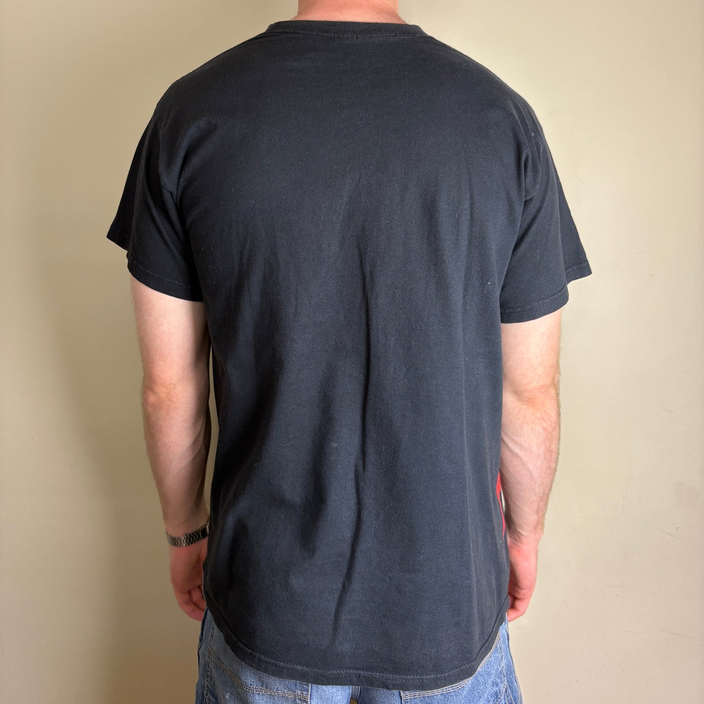 Vintage Black Skate Skull Flames Independent Graphic T-Shirt - M