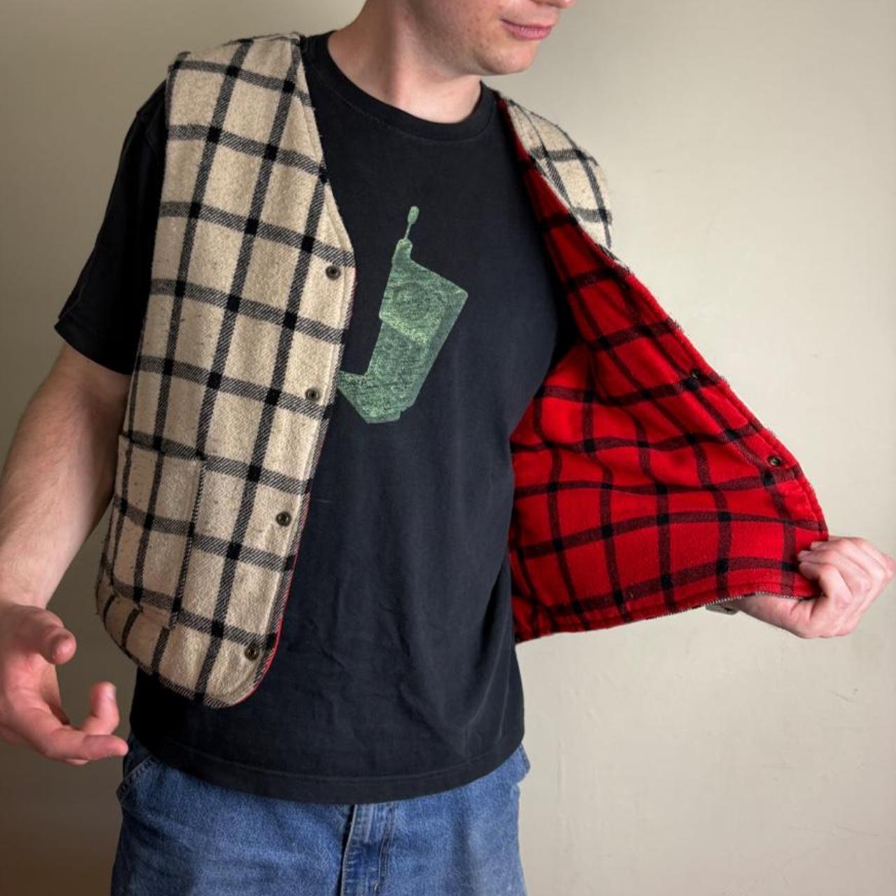 Vintage Energie Nova Check Gilet Vest Jacket - M
