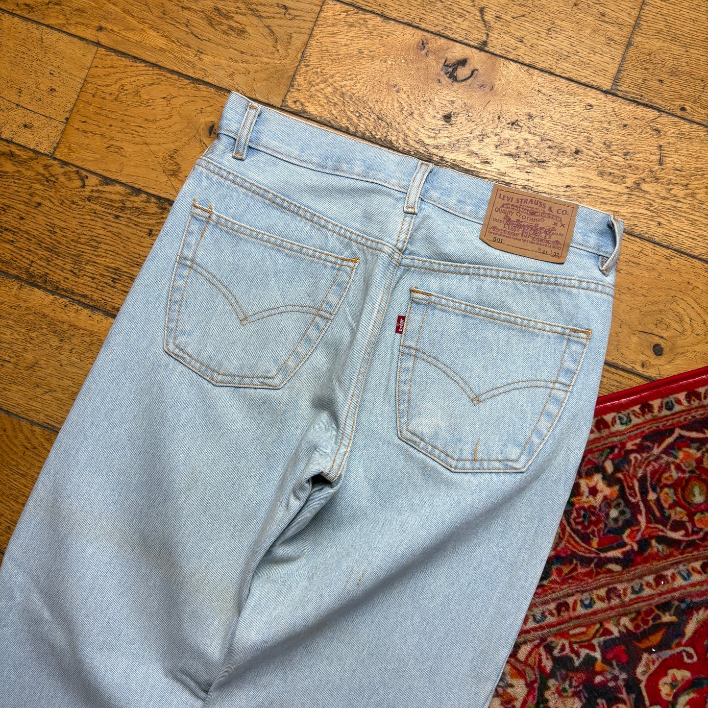 Vintage Levis 501 Straight Blue Denim Jeans - 31R