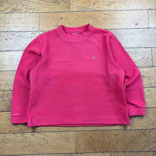 Vintage Adidas Pink Boxy Embroidered Fleece Sweatshirt - L
