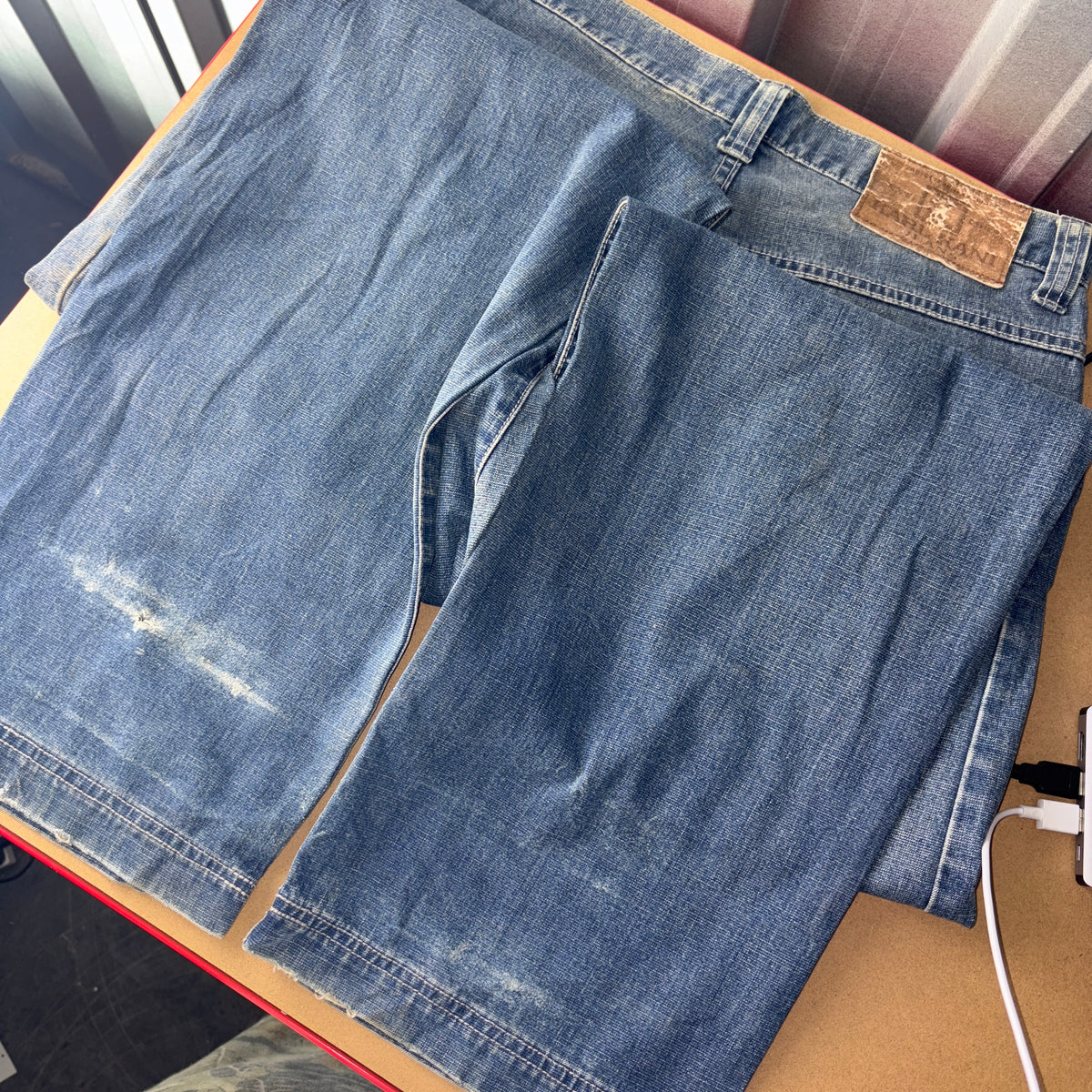 Karl Kani Blue Embroidered Japanese Denim Hip Hop Y2K Baggy Jeans - 32R