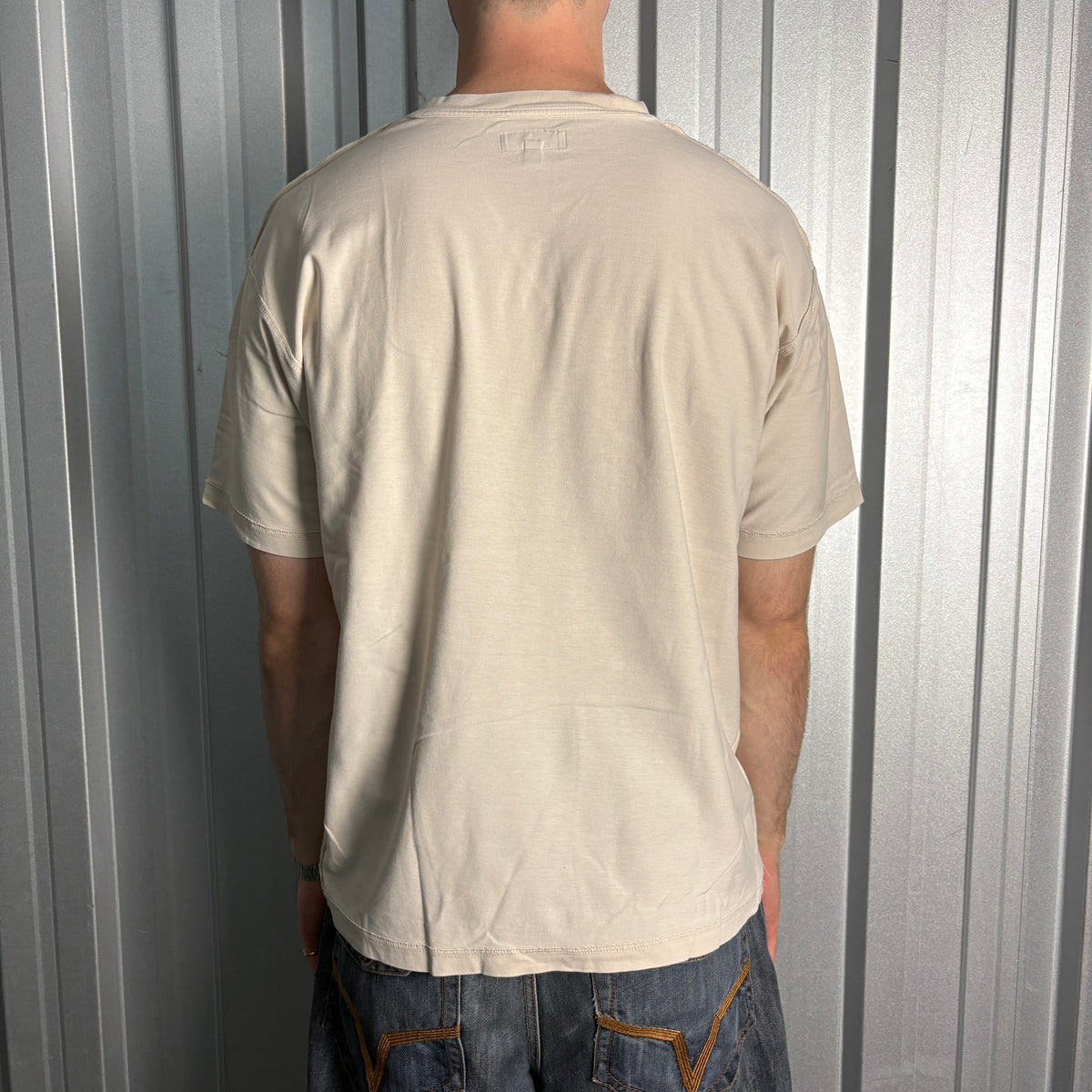 Stussy Exposed Internal Seams Bone Logo T-Shirt - M