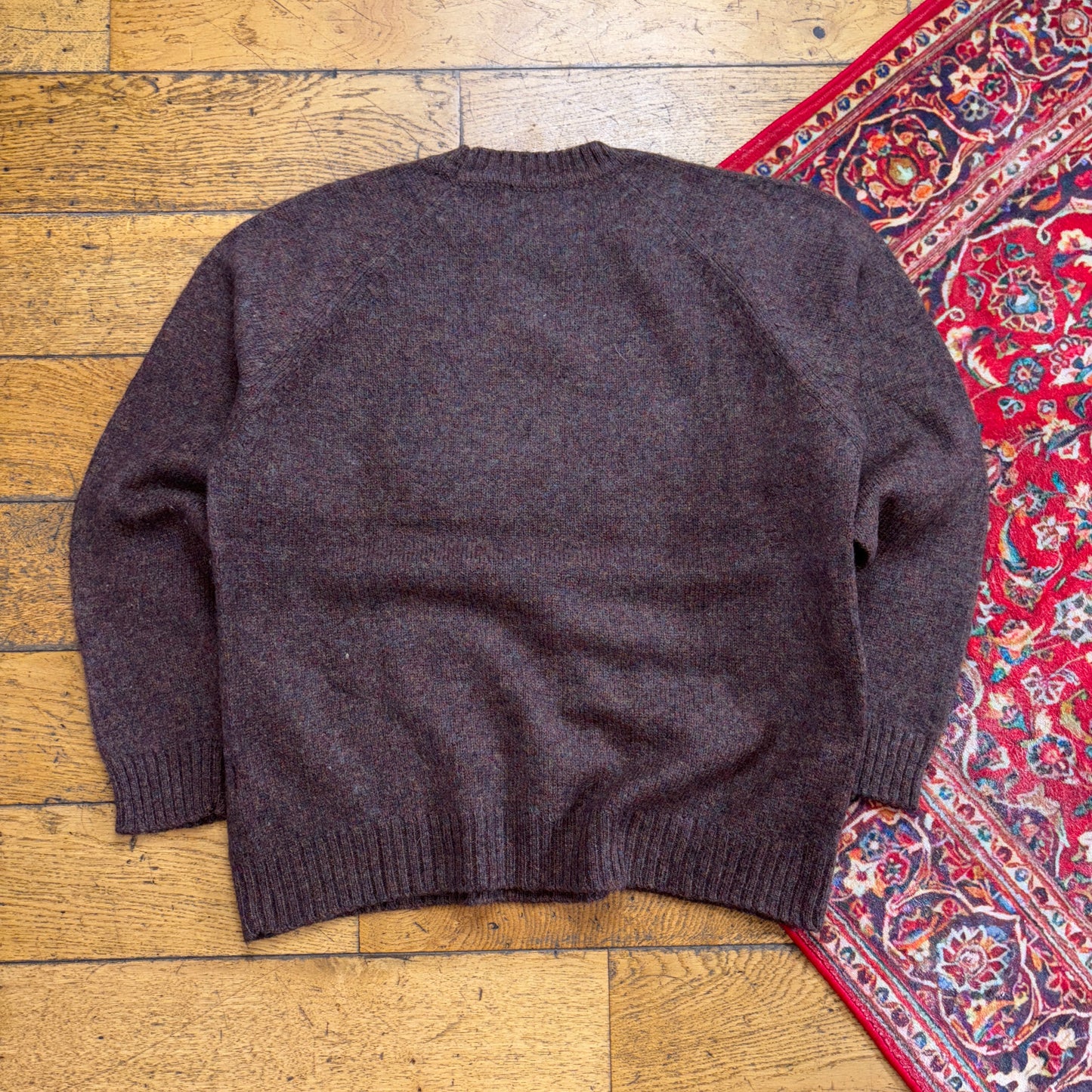 Vintage Ralph Lauren Brown Wool Chunky Knit Jumper - L