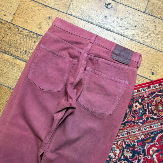 Vintage Levis 501 Straight Burgundy Pink Denim Jeans - 30S