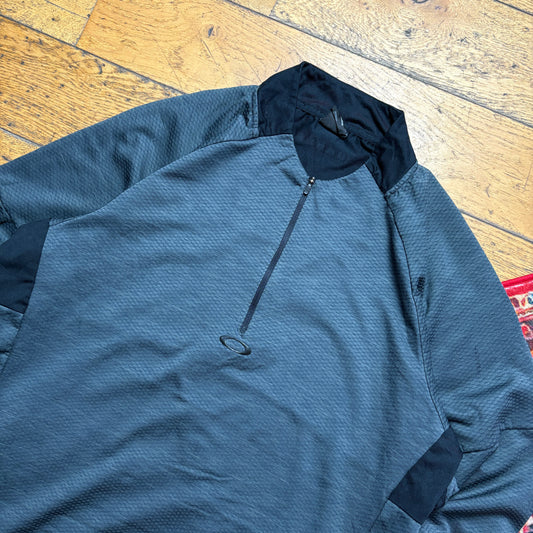 Vintage Oakley Grey Quarter Zip Sports Pullover Track Jacket - L