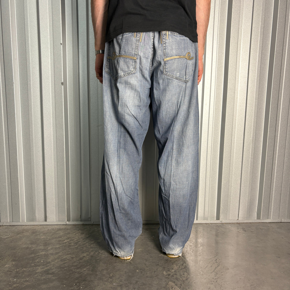 Ecko Unltd Blue Embroidered Japanese Denim Hip Hop Y2K Baggy Jeans - 40S