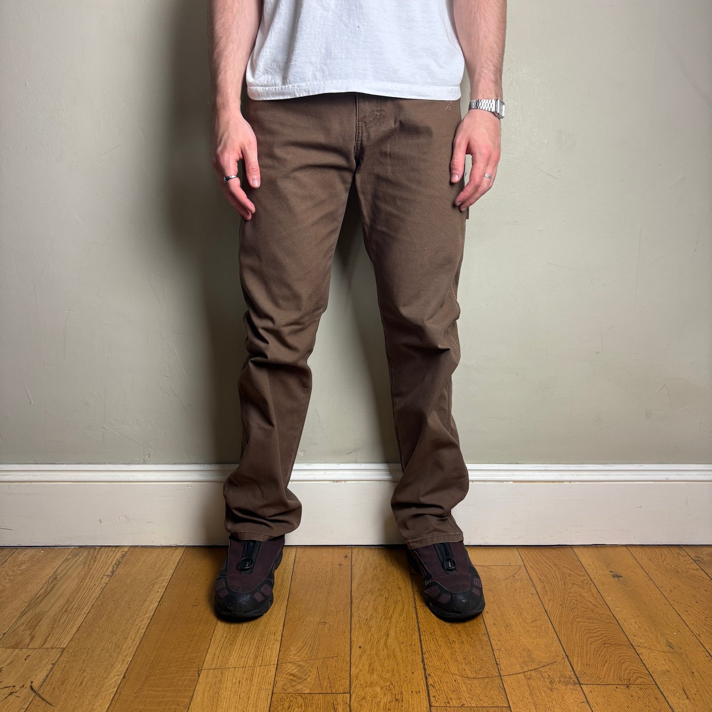 Vintage Dickies Brown Workwear Carpenter Baggy Trousers - 34L