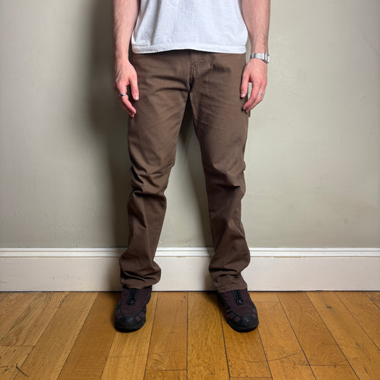 Vintage Dickies Brown Workwear Carpenter Baggy Trousers - 34L