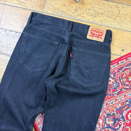 Vintage Levis 505 Straight Black Denim Jeans - 32