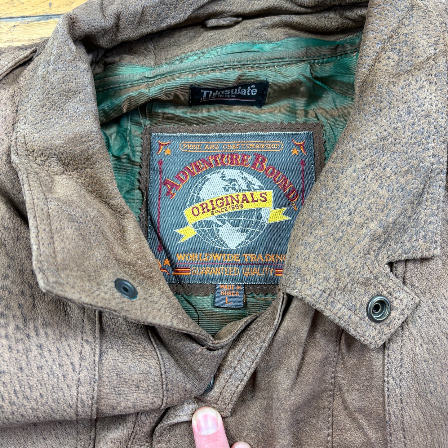 Vintage Bomber Suede Aviator Brown Leather Jacket - L