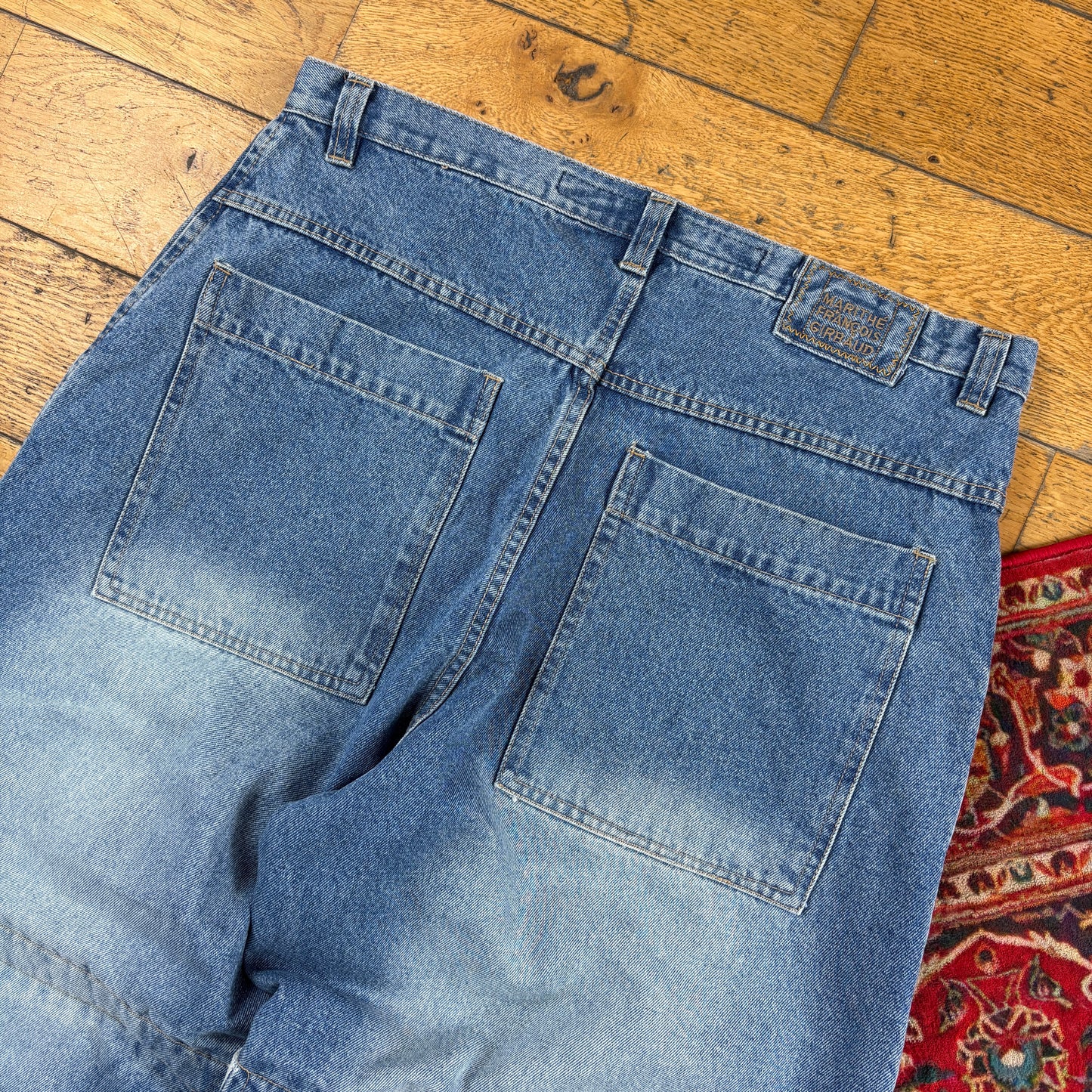 Vintage Marithe Francois Girbaud Blue Embroidered Y2K Hip Hop Baggy Jeans - 38