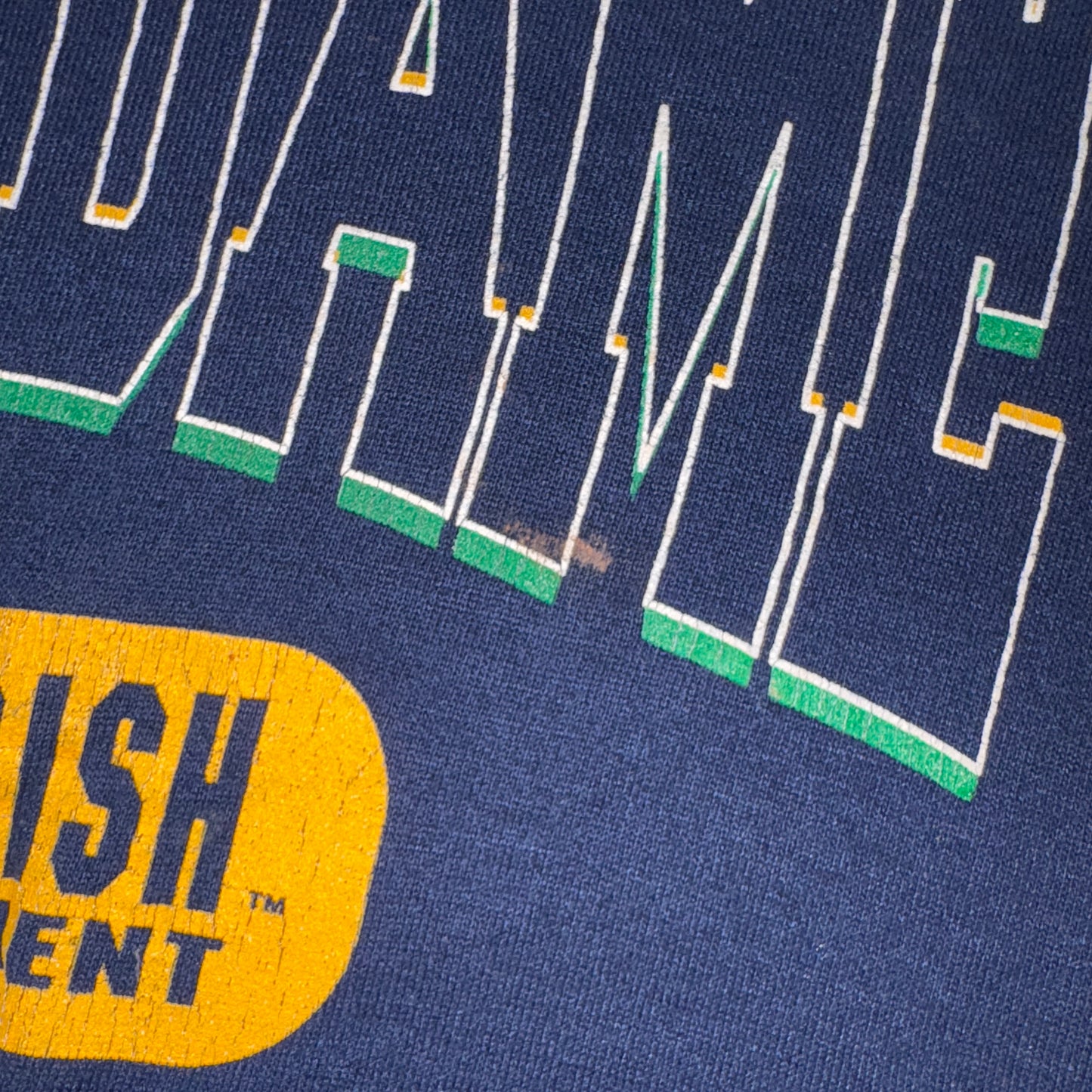 Vintage 90s Notre Dame Fighting Irish USA College Navy Graphic Sweatshirt - XL