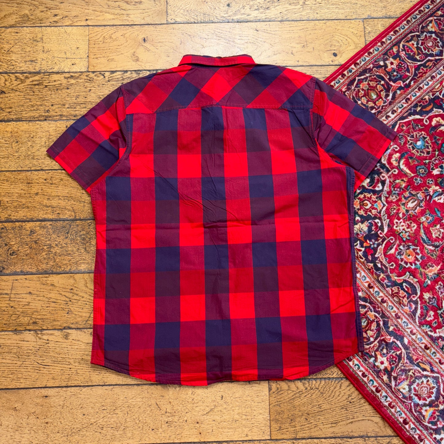 Vintage Oakley Red Check Short Sleeve Shirt - XL