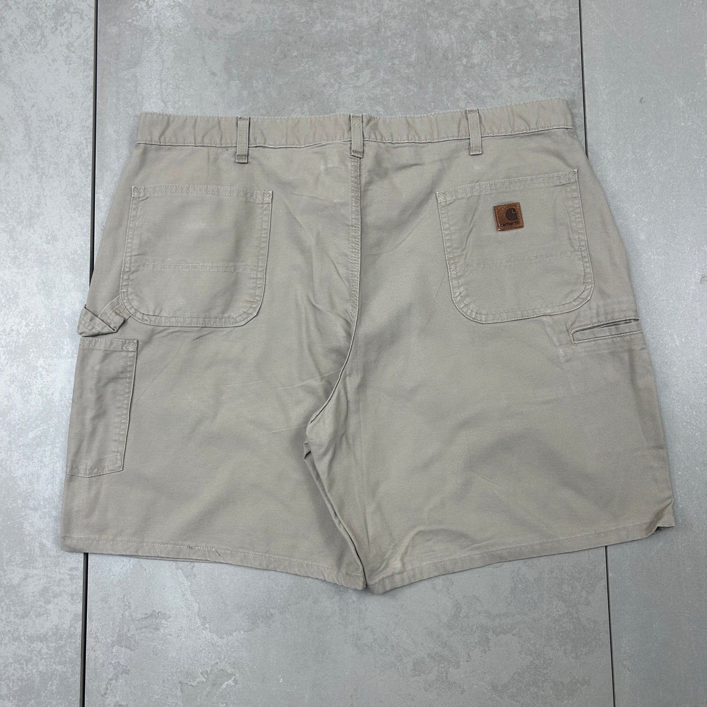 Vintage Carhartt Workwear Baggy Cream Carpenter Shorts - 42