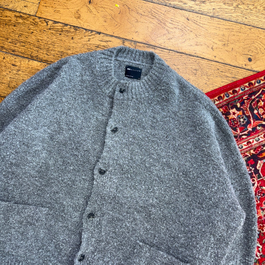 ASOS Design Grey Cardigan Boxy Chunky Knit Jumper - L