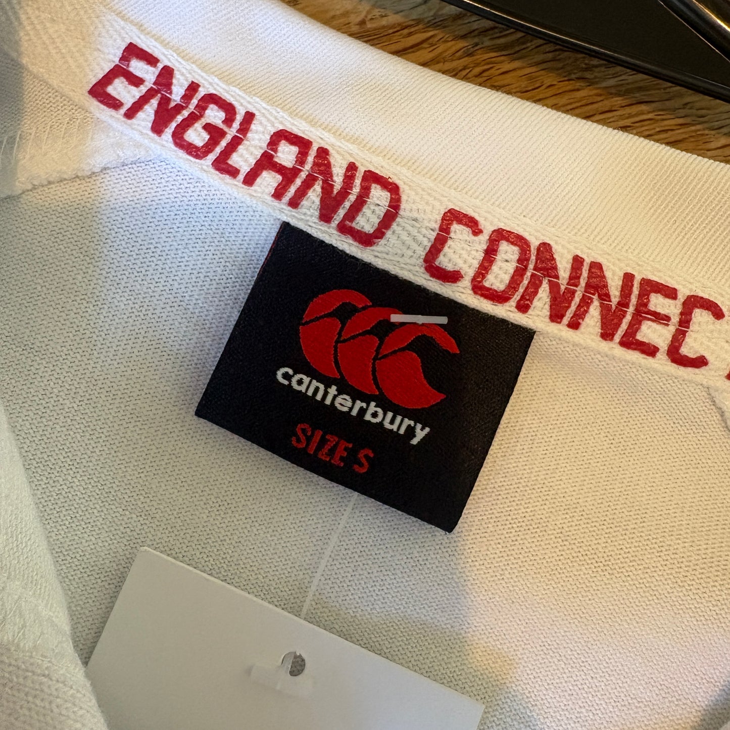 Vintage Canterbury England White Long Sleeve Rugby Polo Shirt - S