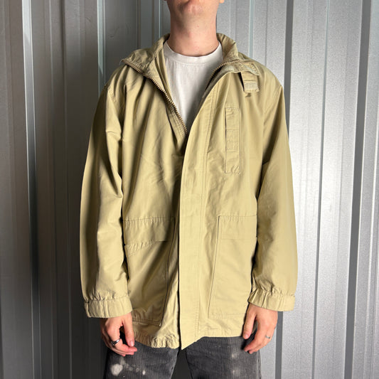 Vintage Armani Jeans Cream Chore Funnel Neck Jacket - L