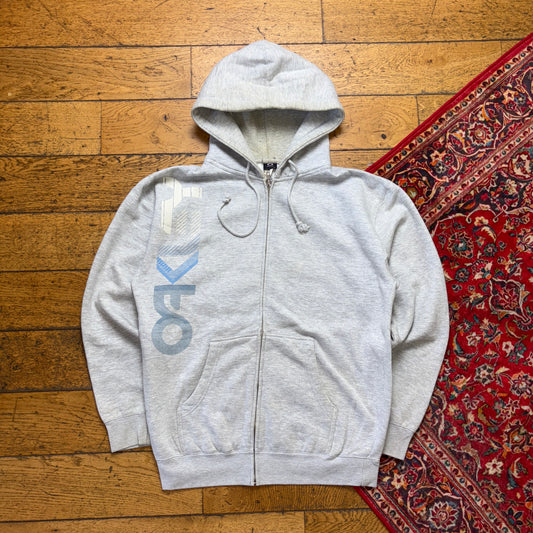 Vintage Oakley Grey Zip Hoodie Sweatshirt - M