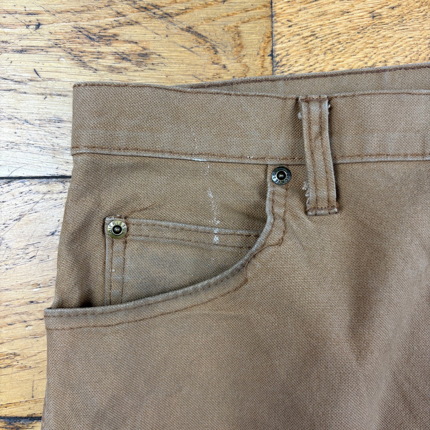Vintage Dickies Brown Workwear Carpenter Baggy Trousers - 36