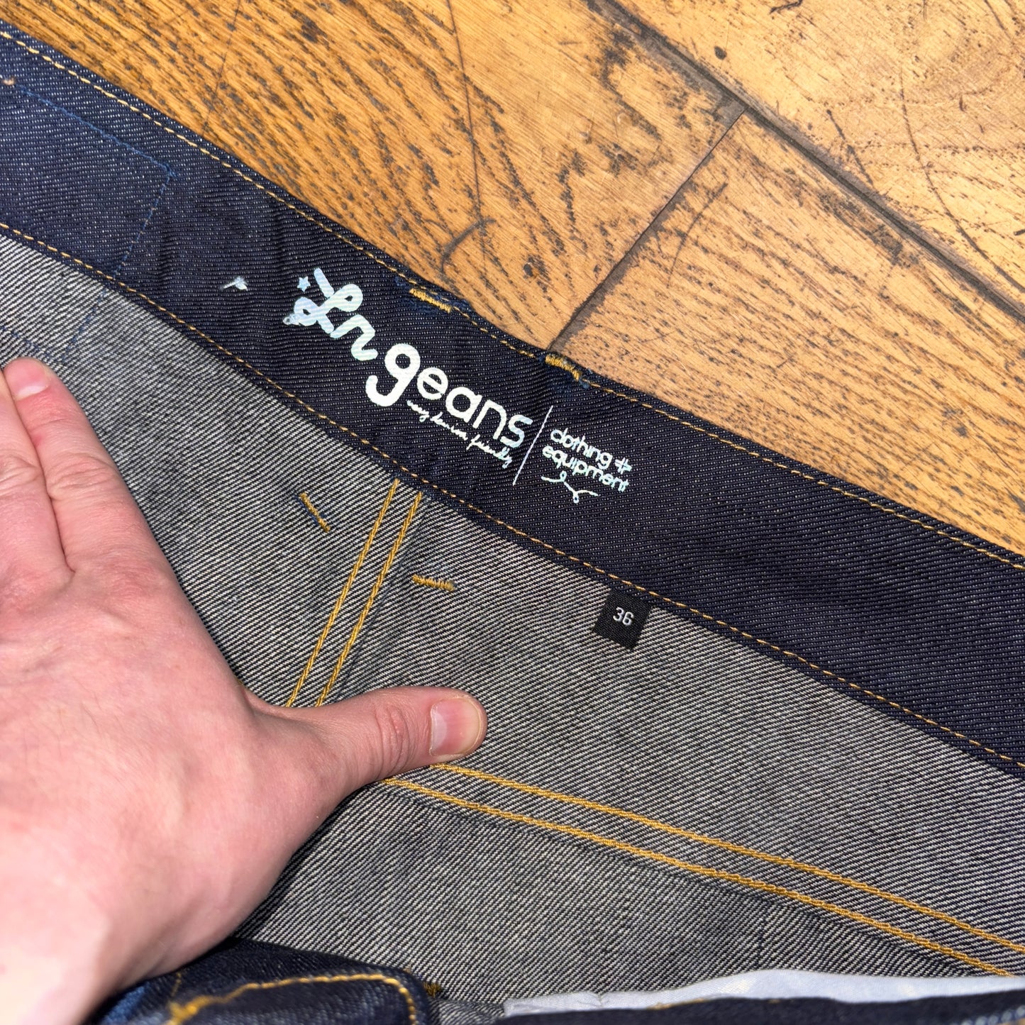 Vintage LN Genes LNG Blue Embroidered Y2K Hip Hop Baggy Jeans - 38L