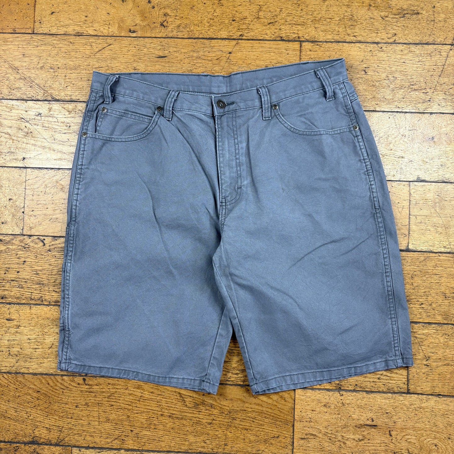 Vintage Dickies Workwear Carpenter Grey Baggy Shorts - 36