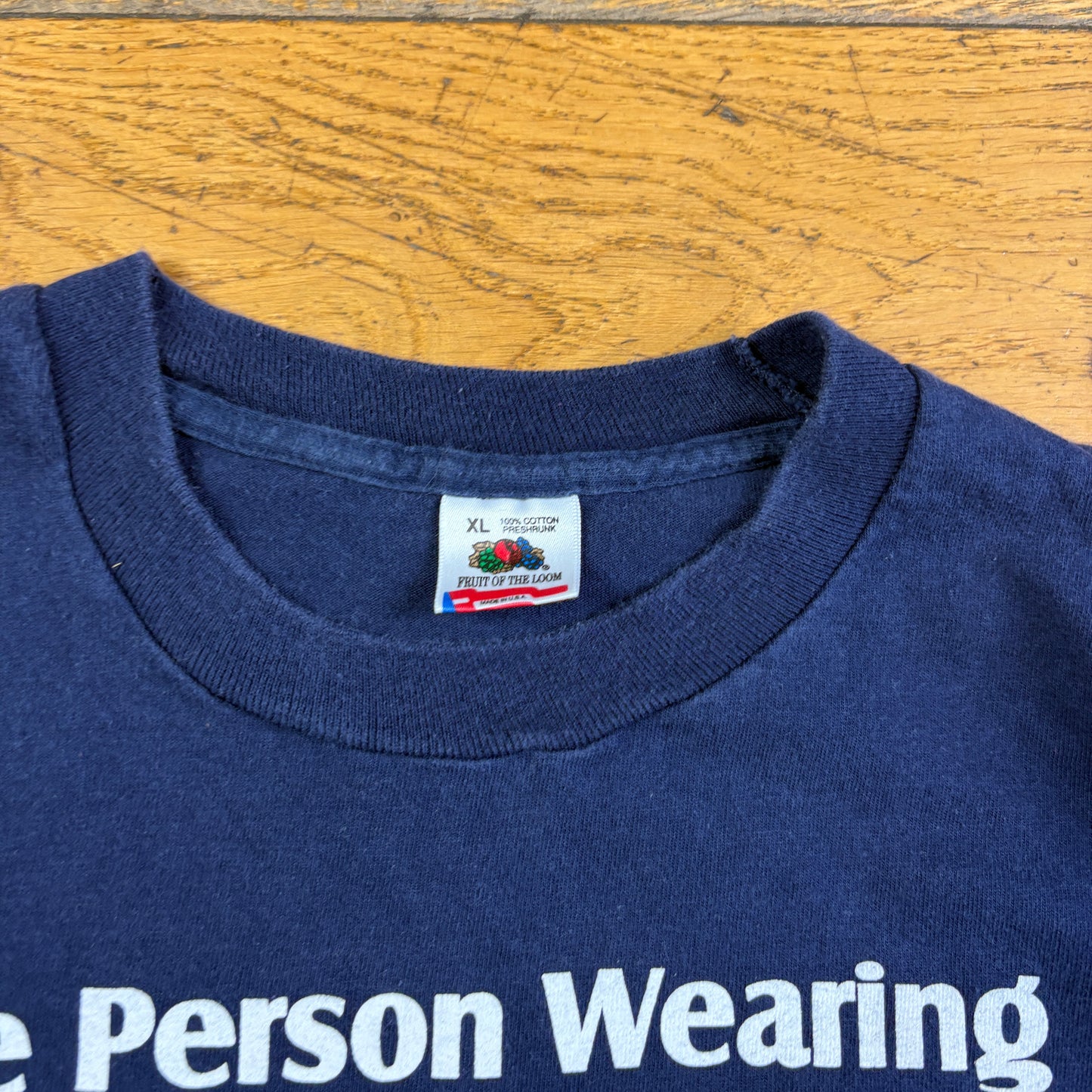 Vintage 90s Navy Police Funny Single Stitch Graphic T-Shirt - M