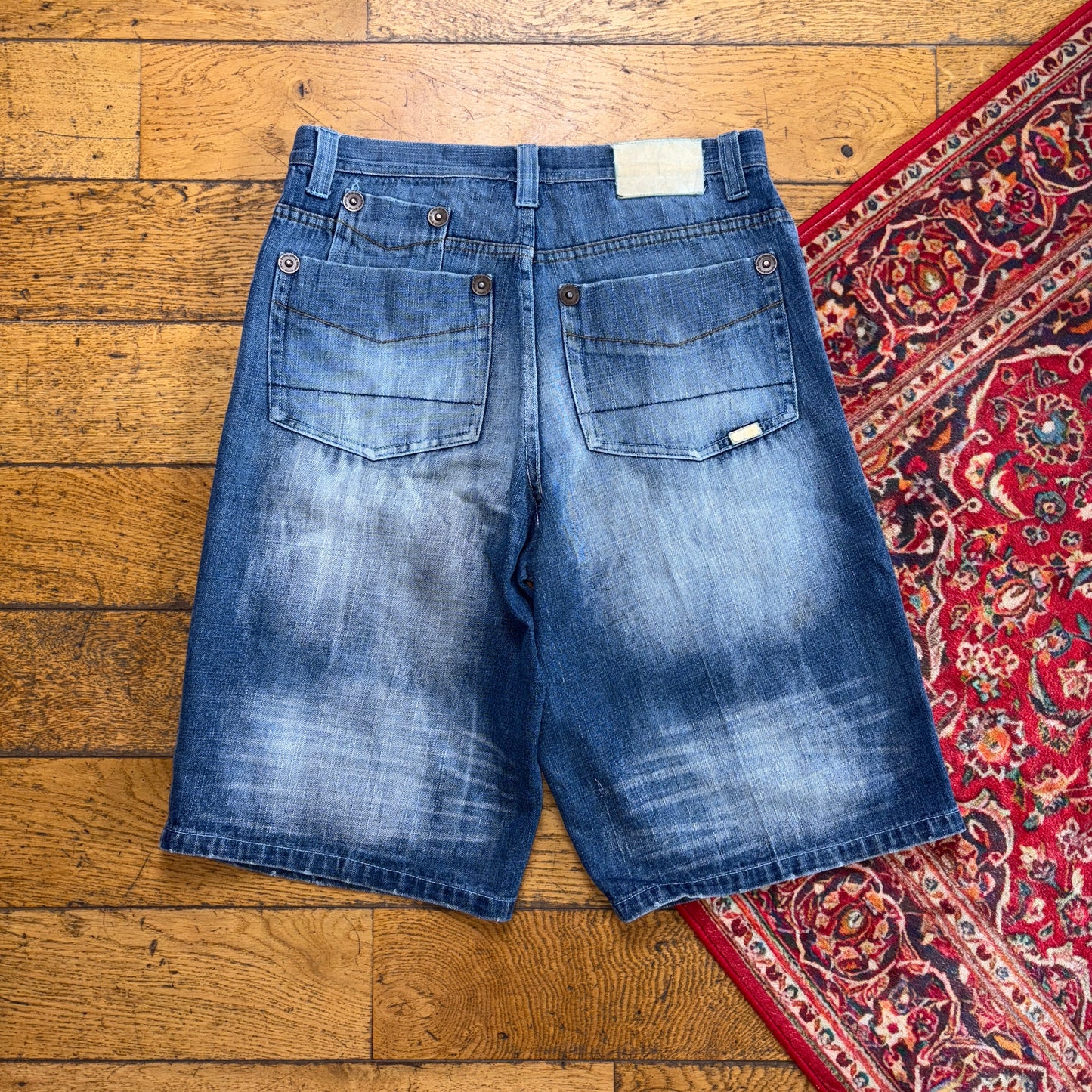 Vintage Enyce Embroidered Blue Hip Hop Baggy Shorts Jorts - 34