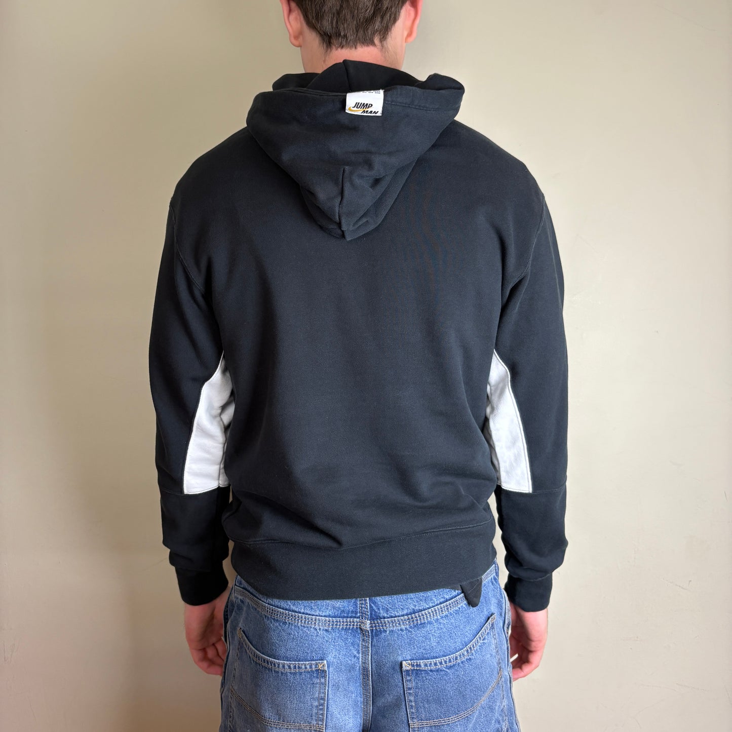 Vintage Nike Jordan Black Embroidered Sweatshirt Hoodie - Small