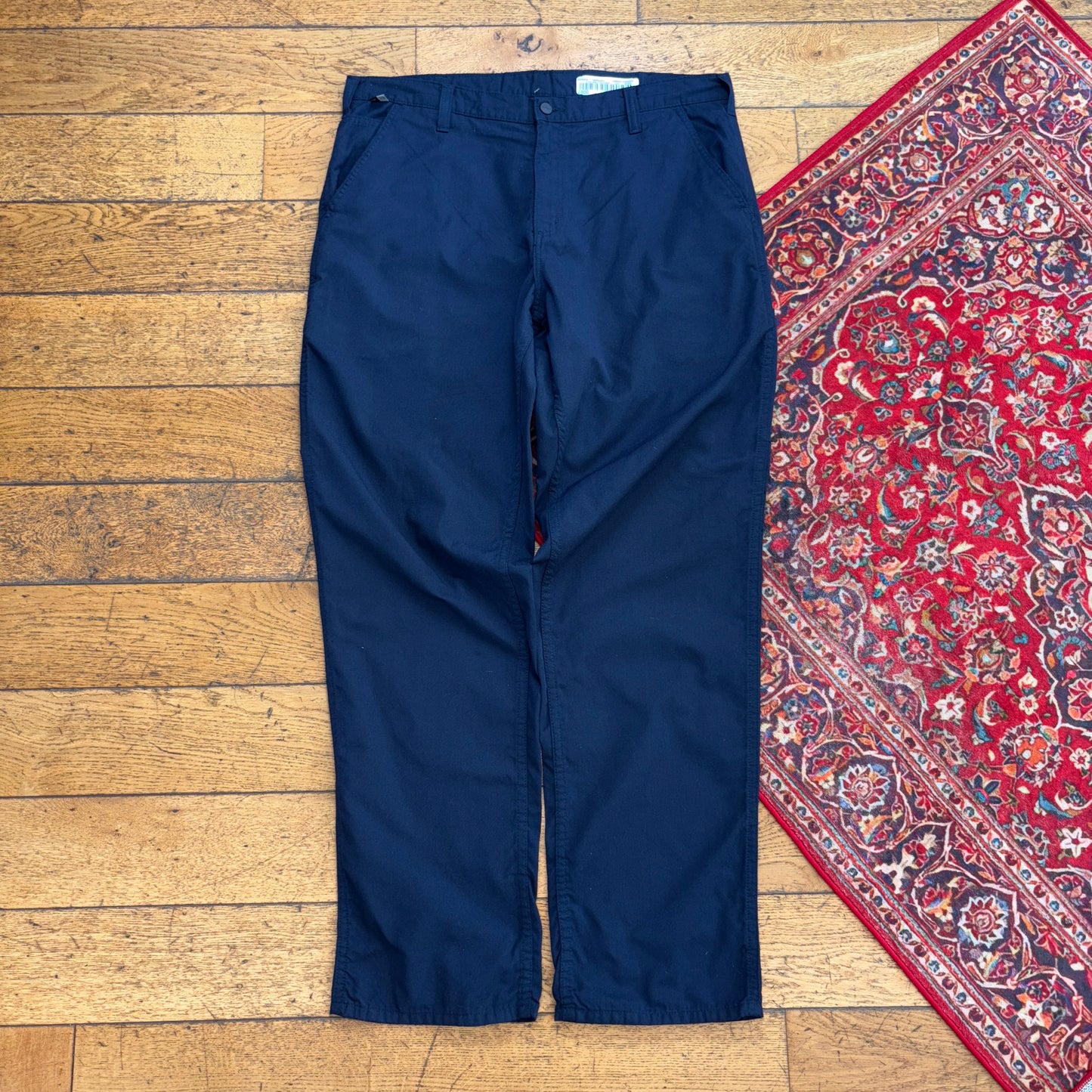 Vintage Carhartt Navy Workwear Carpenter Baggy Trousers - 38L
