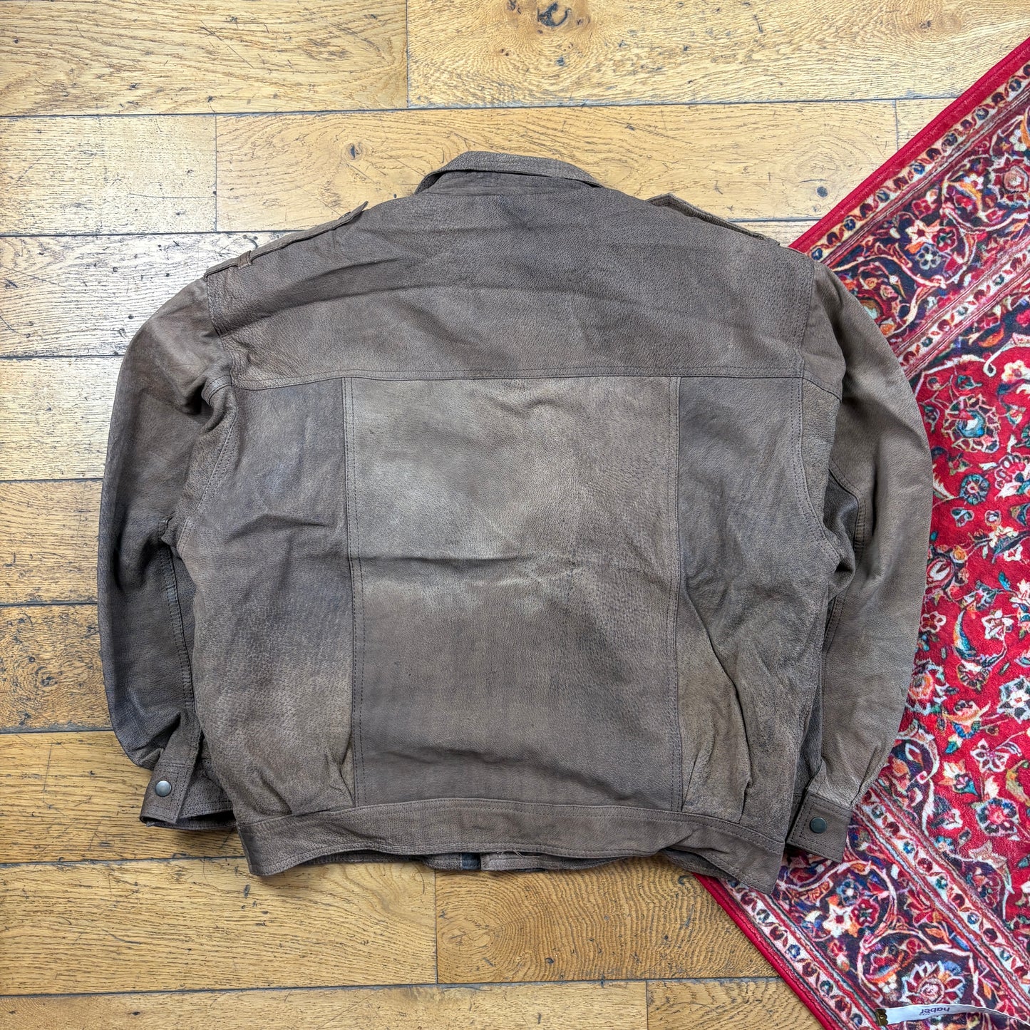 Vintage Bomber Suede Aviator Brown Leather Jacket - L