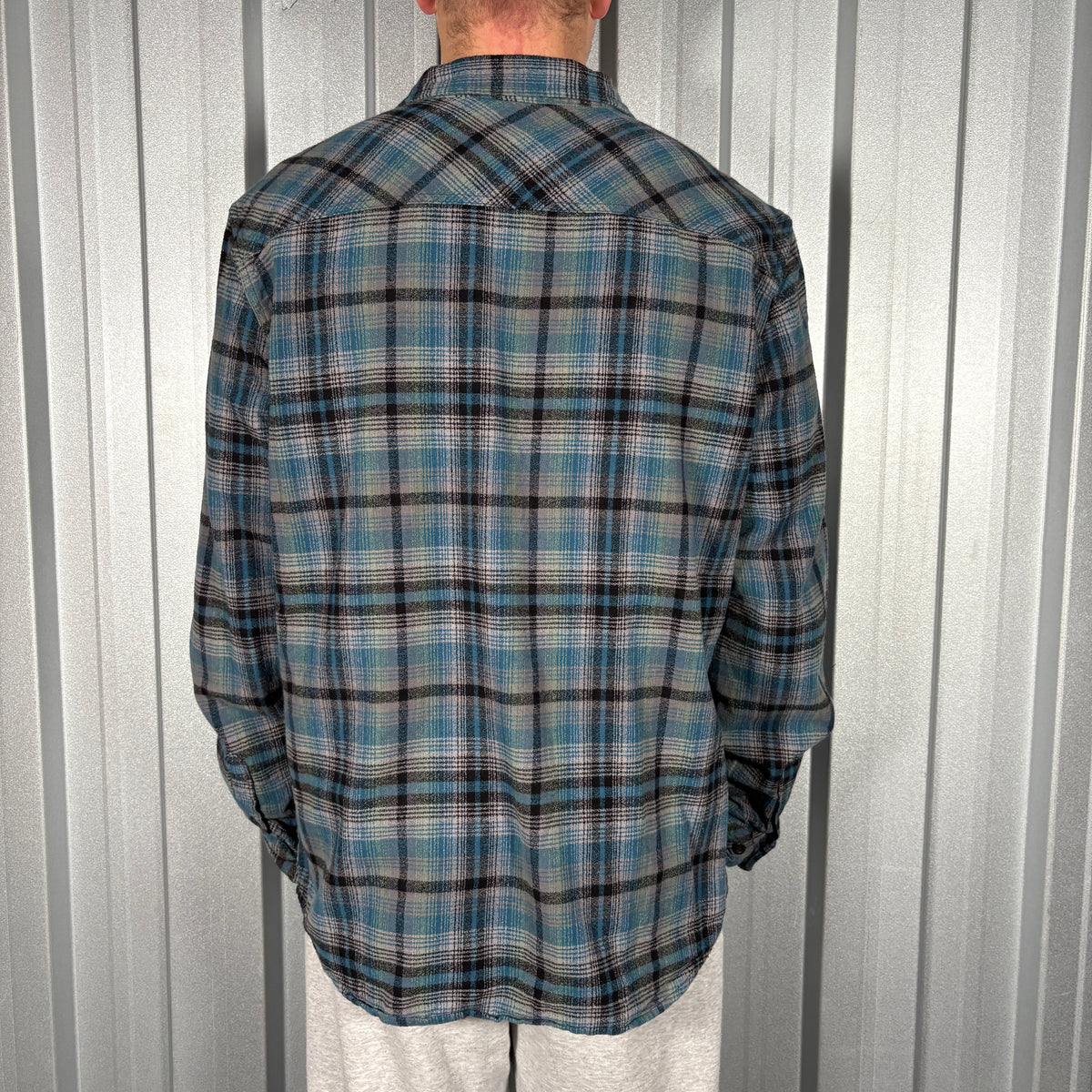 Oneill Blue Check Plaid Flannel Shirt - XL