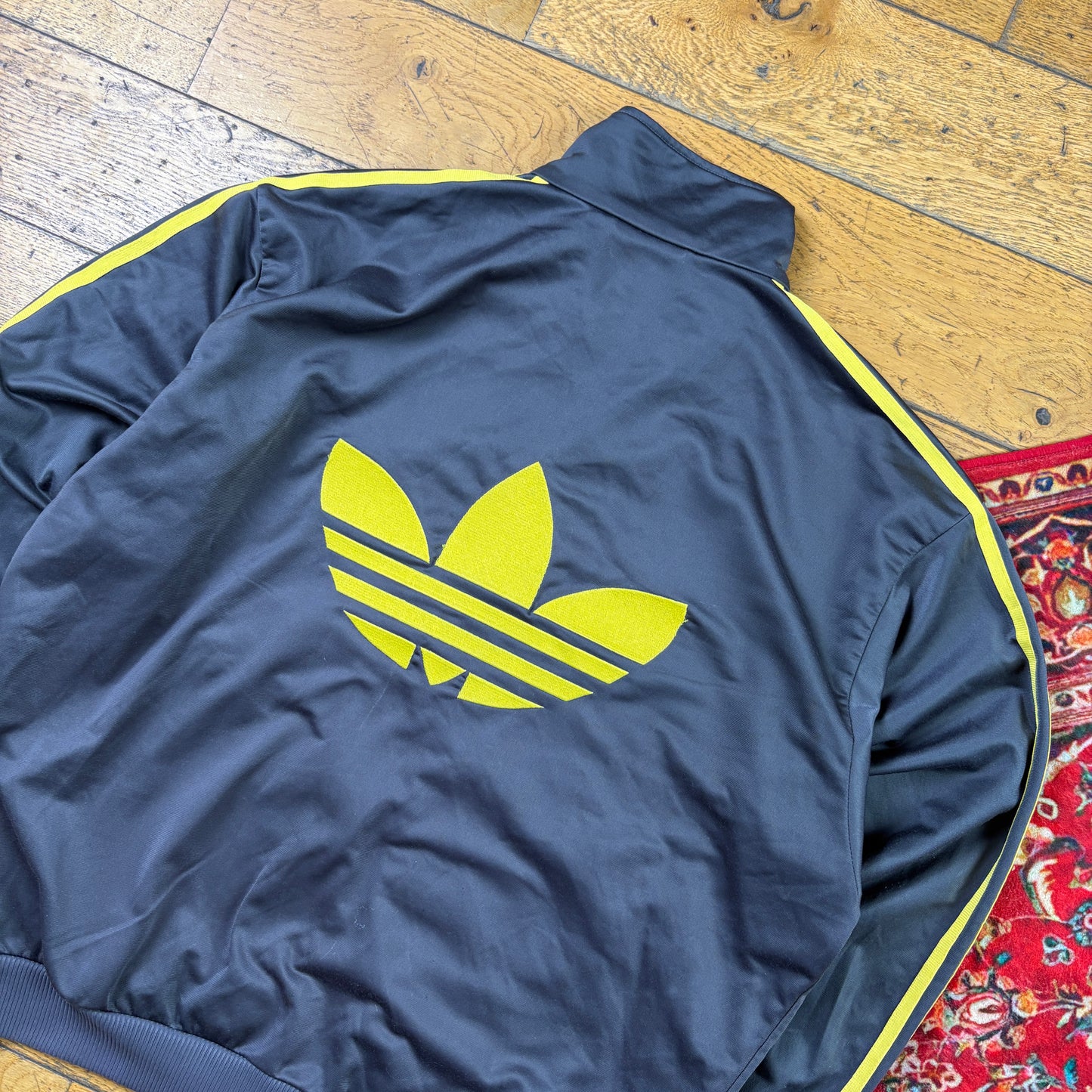 Vintage Adidas Grey Yellow Tracksuit Track Shell Windbreaker Jacket - L