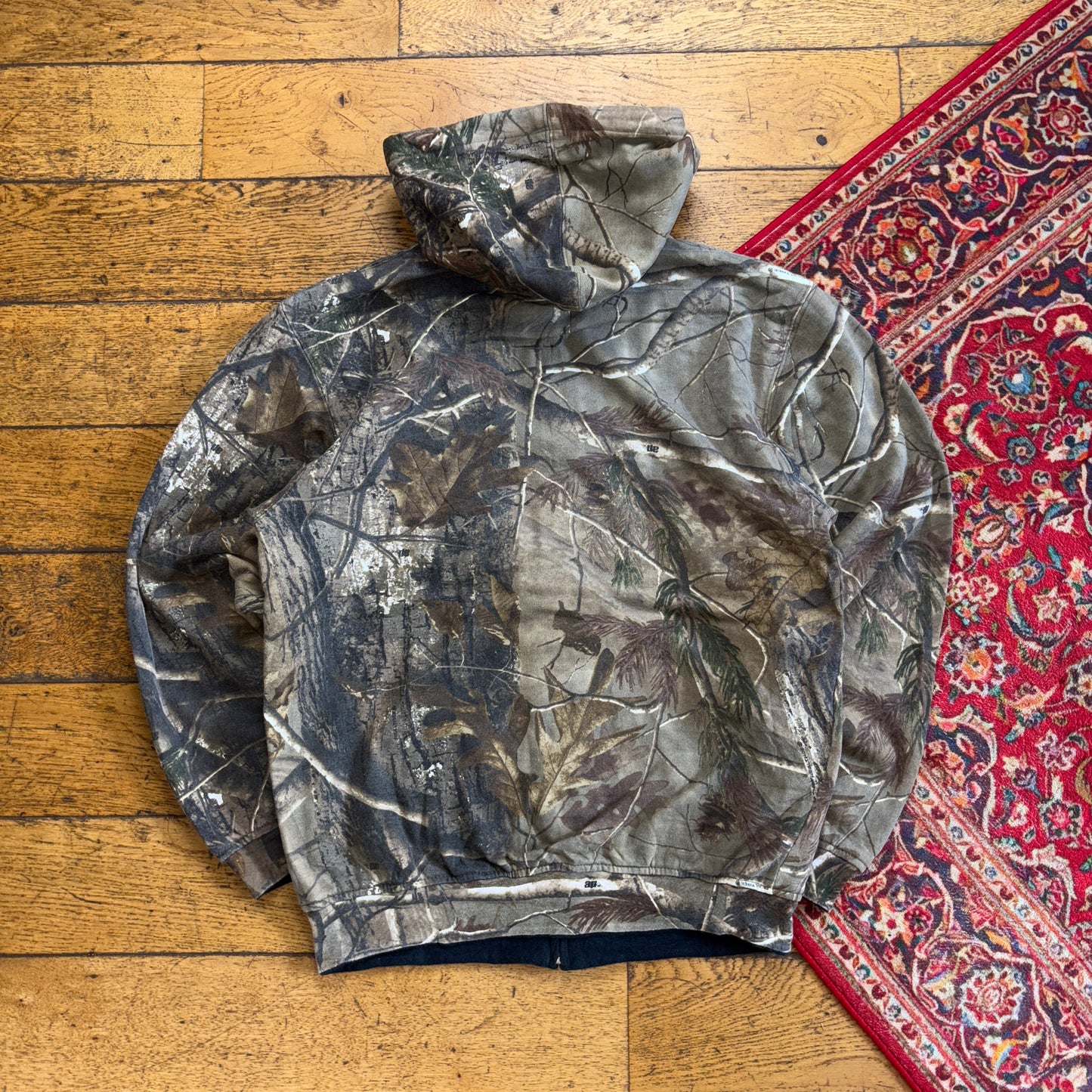 Vintage Realtree Camo Green Zip Hoodie Sweatshirt - M