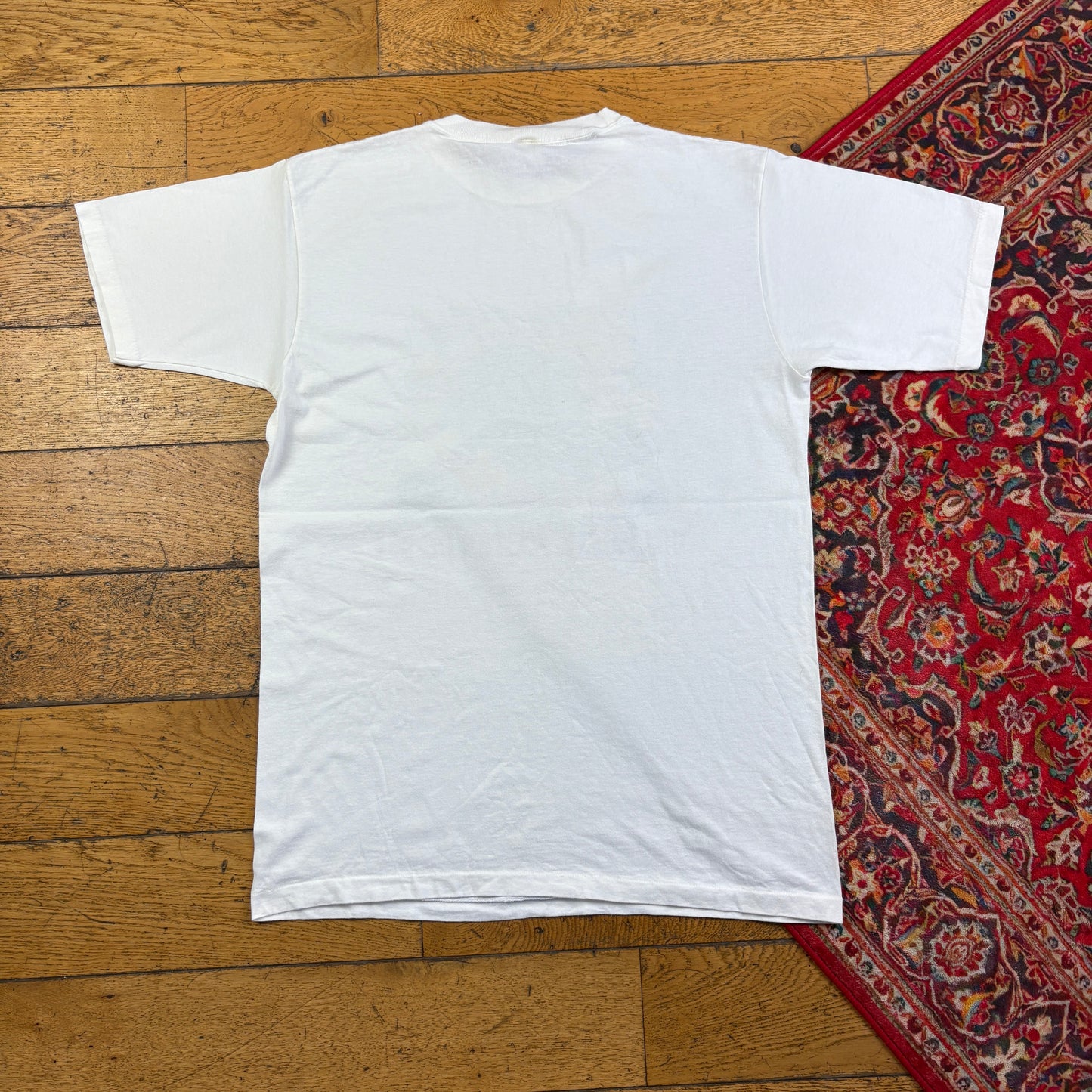 Vintage 90s Funny White Single Stitch Graphic T-Shirt - S