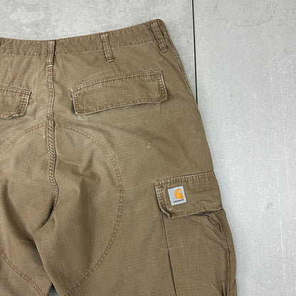 Vintage Carhartt Brown Workwear Carpenter Baggy Cargo Trousers - 36