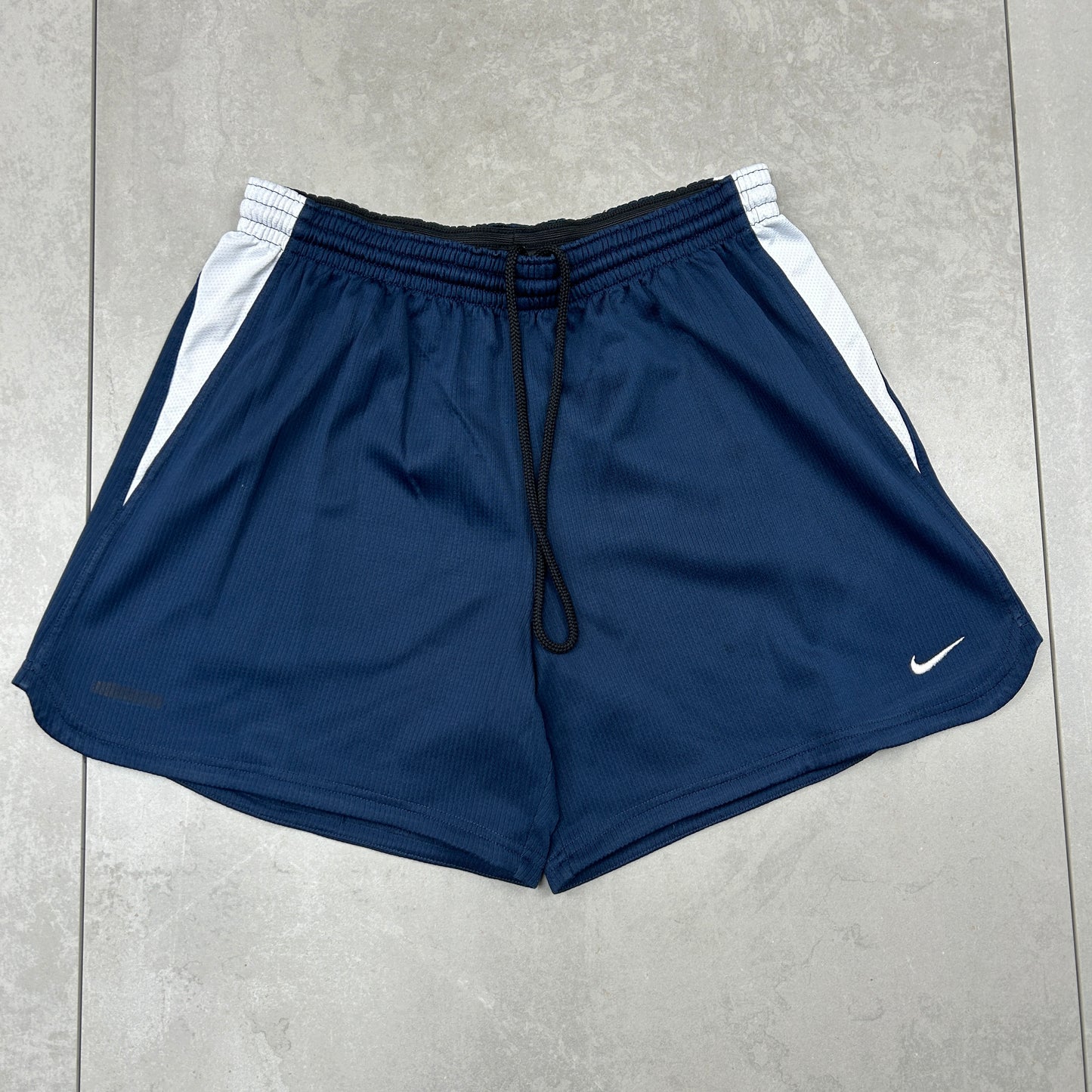 Vintage Nike Team Swoosh Navy Sports Shorts - XS