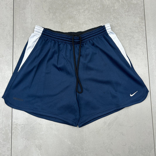 Vintage Nike Team Swoosh Navy Sports Shorts - XS