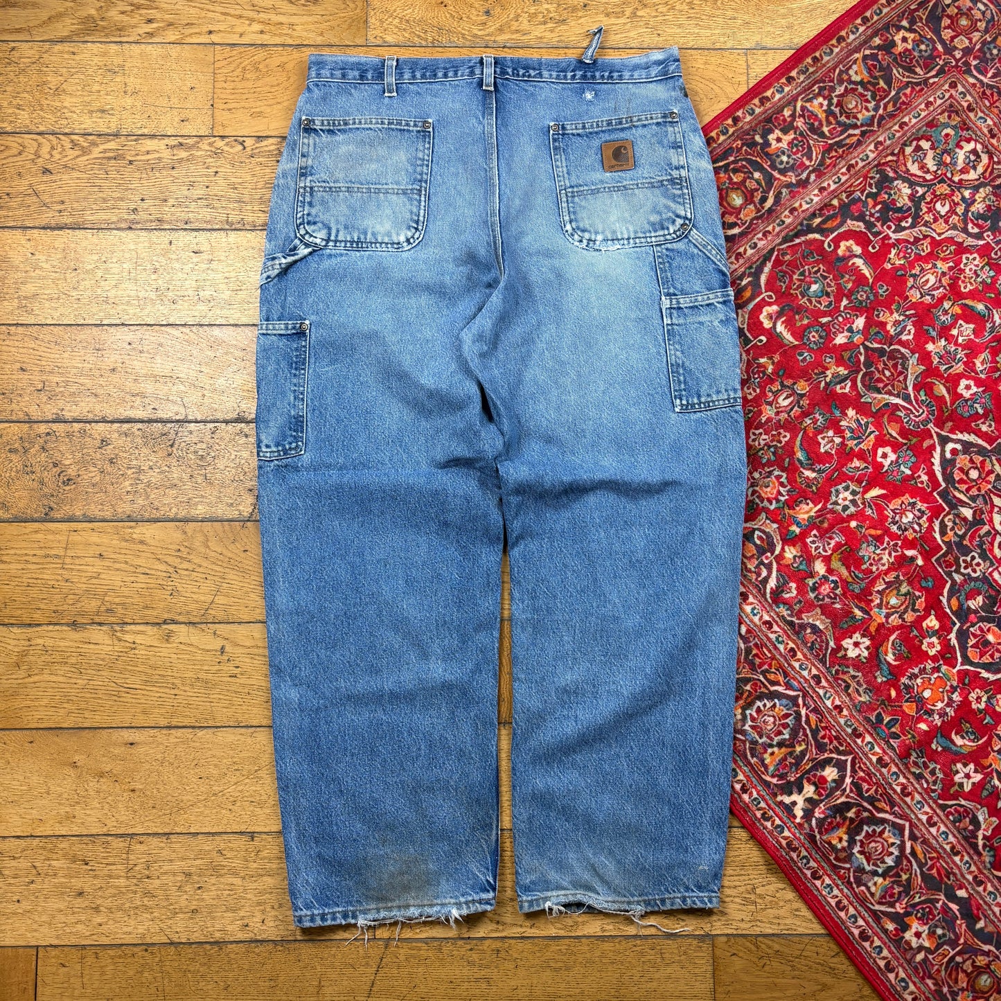 Vintage Carhartt Double Knee Blue Workwear Carpenter Baggy Trousers -
