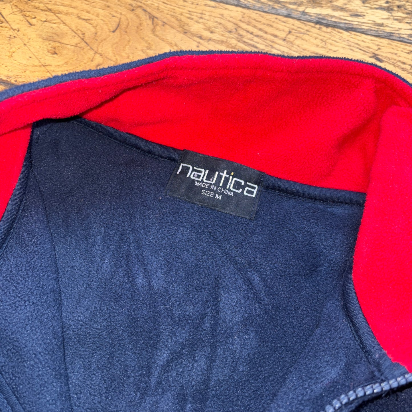Vintage 90s Nautica Navy Fleece Embroidered Sweatshirt - M