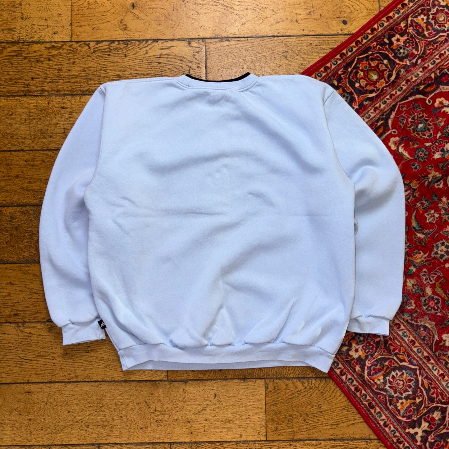 Vintage 90s Adidas Equipment Blue Embroidered Sweatshirt - L