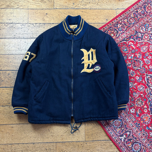Vintage Penn State Wool Embroidered Navy Varsity Letterman Bomber Jacket - XL