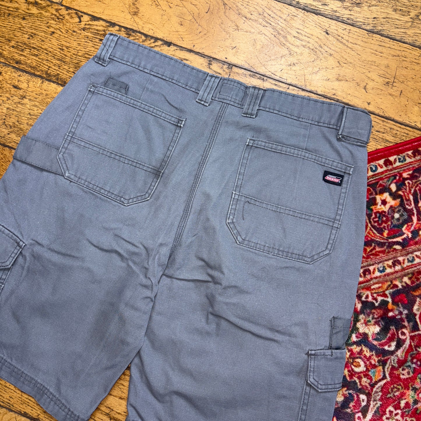 Vintage Dickies Workwear Carpenter Grey Baggy Shorts - 34