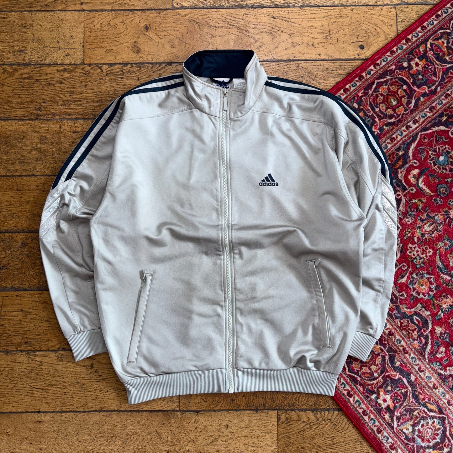 Vintage Adidas Grey Brown Tracksuit Track Jacket - L