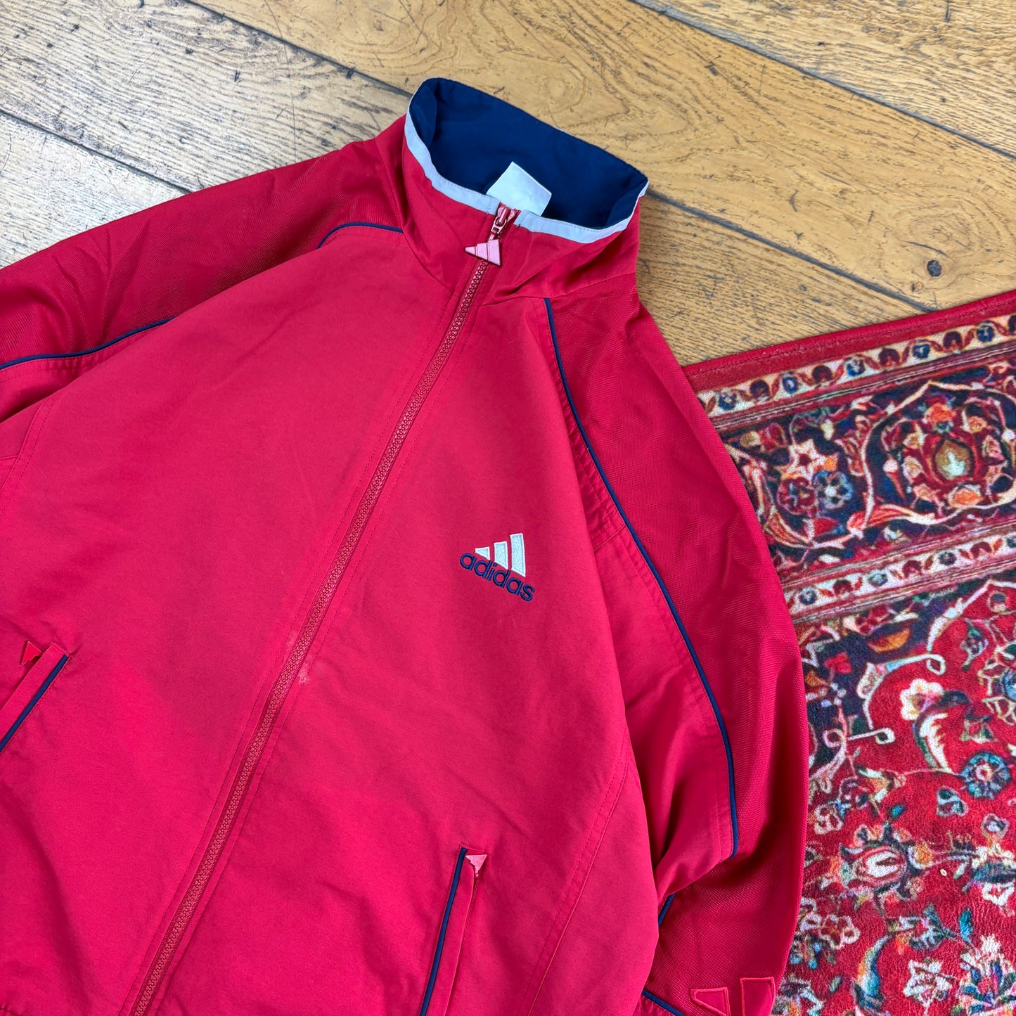 Vintage Adidas Red 90s Tracksuit Track Shell Windbreaker Jacket - L