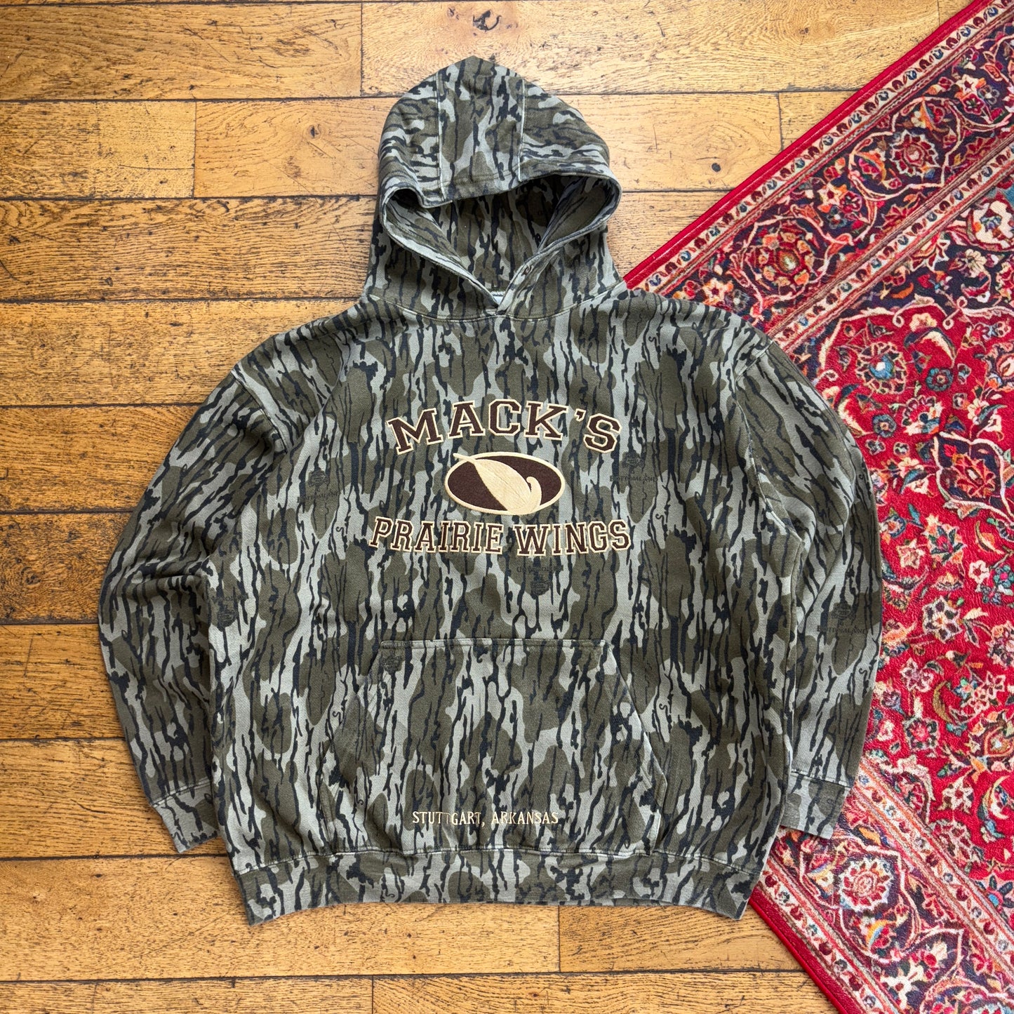 Vintage Realtree Embroidered Camo Green Hoodie Sweatshirt - XL